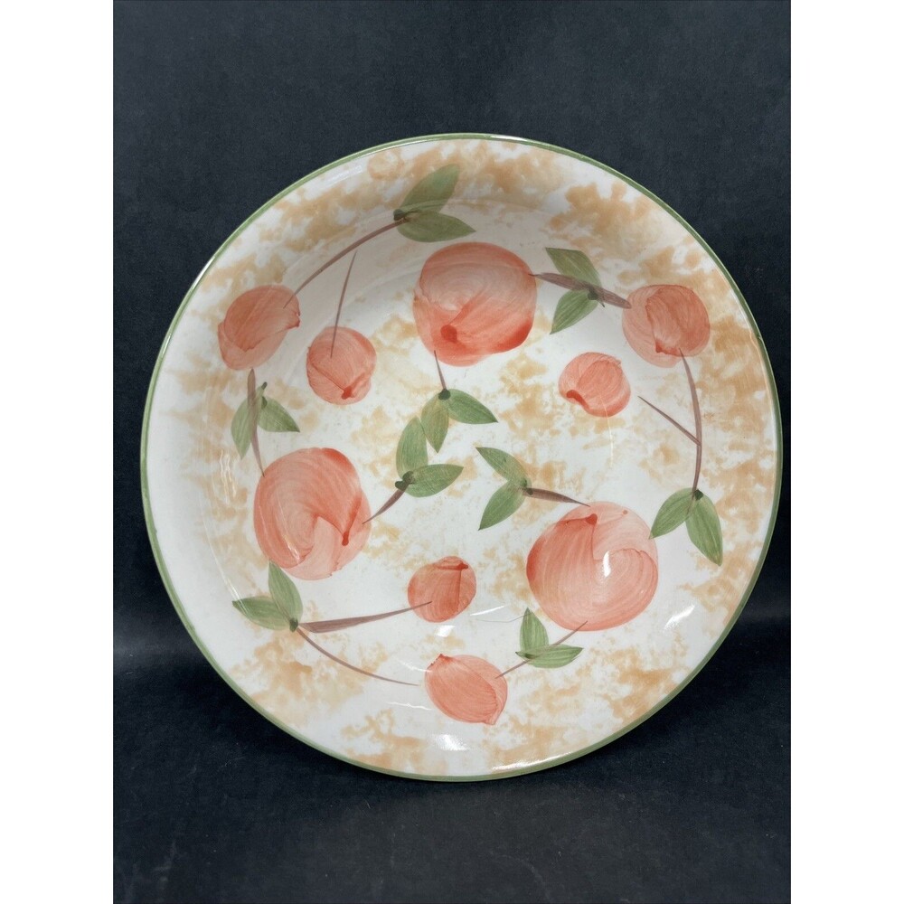 Vintage 8.5" Soup Cereal‎ Bowl Hand Painted Pink Peach Pattern EUC Rare